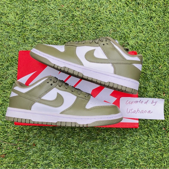 Nike Dunk low medium olive green shoes - Picture 5 of 6